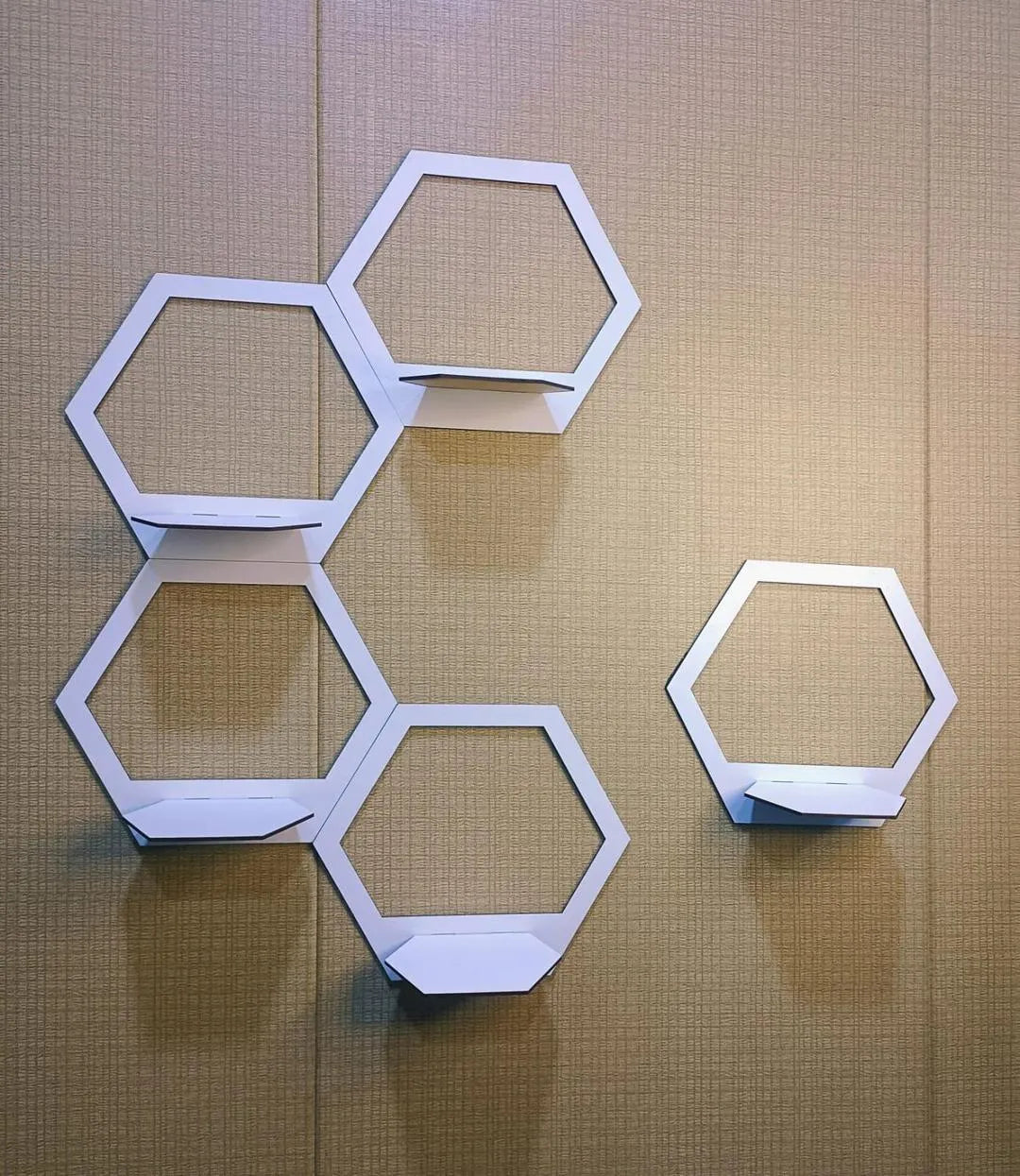 Pack of 05 Hexagon Wall Shelves Set – Modern Floating Display Rack for Home Décor I Decoration Pieces I Decoration I Wall Décor