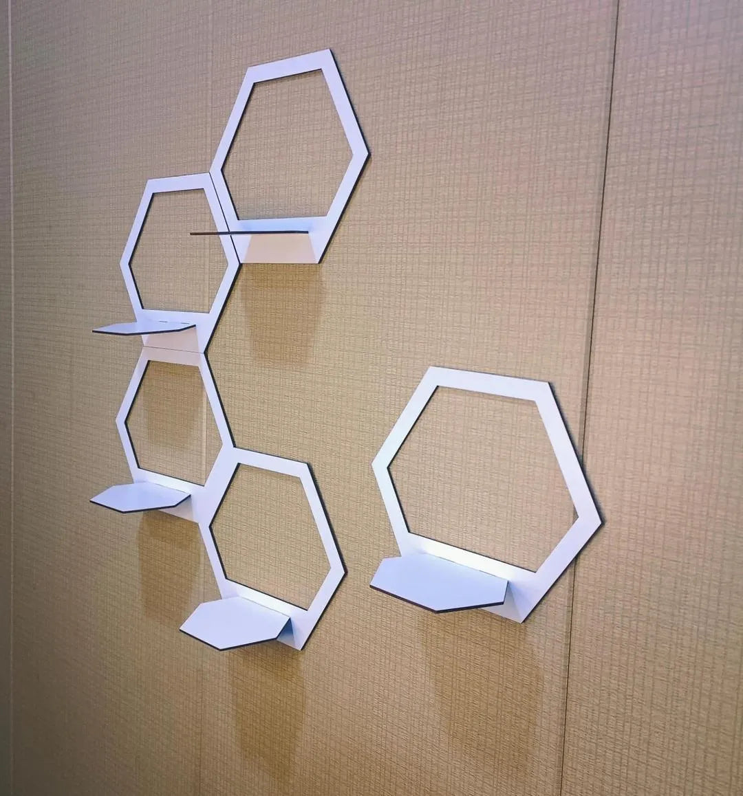 Pack of 05 Hexagon Wall Shelves Set – Modern Floating Display Rack for Home Décor I Decoration Pieces I Decoration I Wall Décor