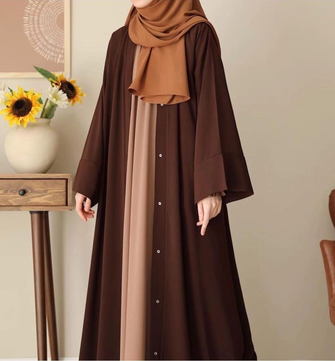 Stylish Georgette Classic Abaya with Inner - 2 Pcs Set
