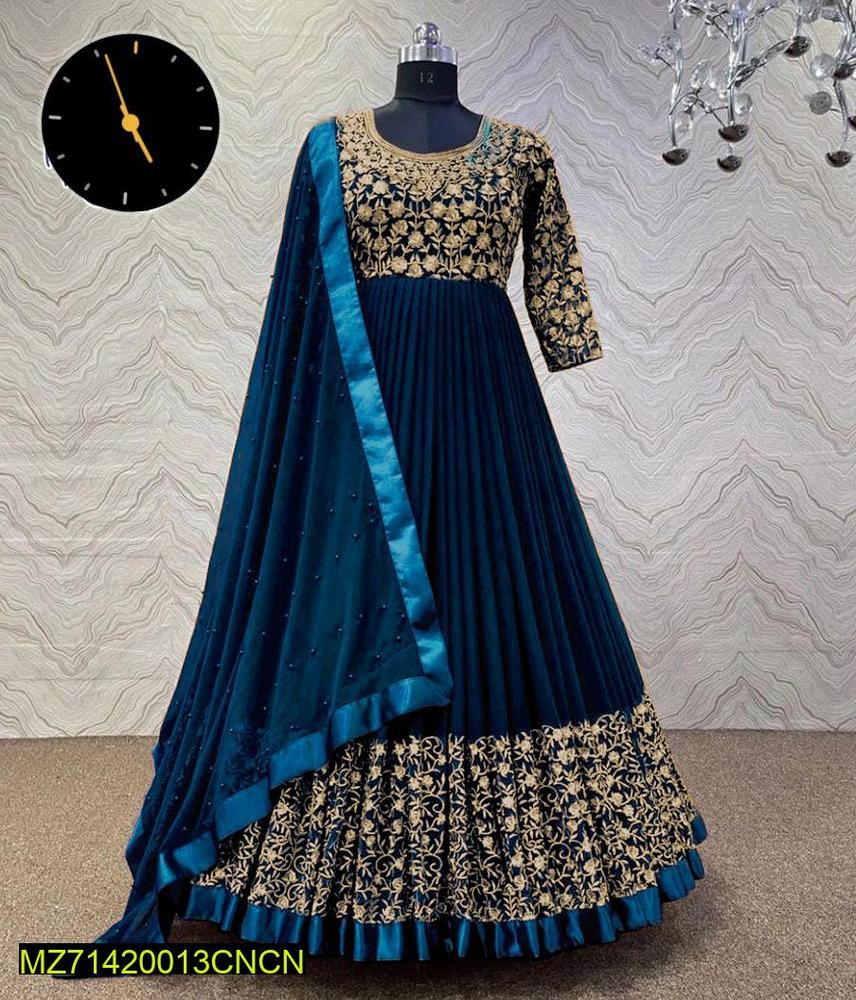 3 Pcs Women's Stitched Shamoz Silk Embroidered Maxi